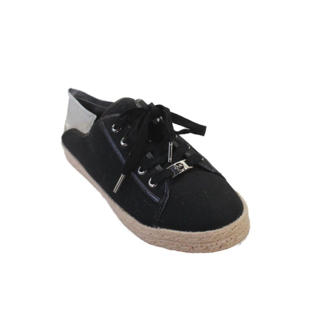 Michael Michael Kors Womens Canvas Low Top Sneakers Silver Black Size 9.5